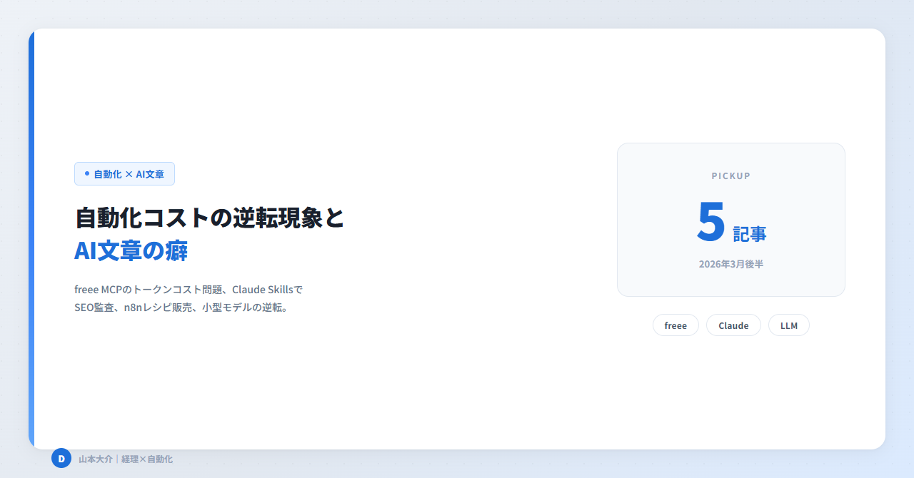 自動化コストの逆転現象とAI文章の癖 — 気になった5記事